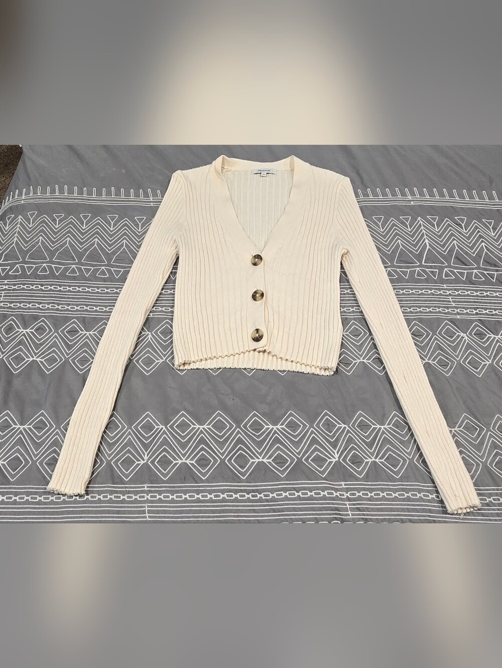 Madewell Brenville Crop Cardigan Sweater Size Medium